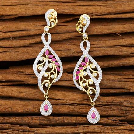 CZ Classic Earring with 2 tone plating