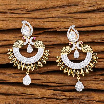 CZ Peacock Earring with 2 tone plating