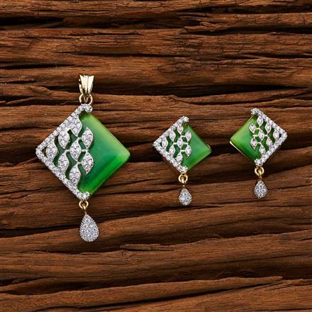 CZ Classic Pendant Set with 2 tone plating