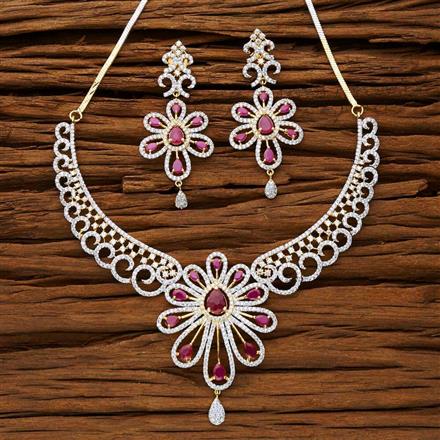 CZ Classic Necklace with 2 tone plating