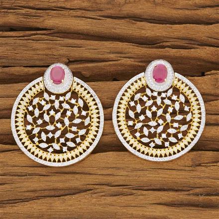 CZ Classic Earring with 2 tone plating