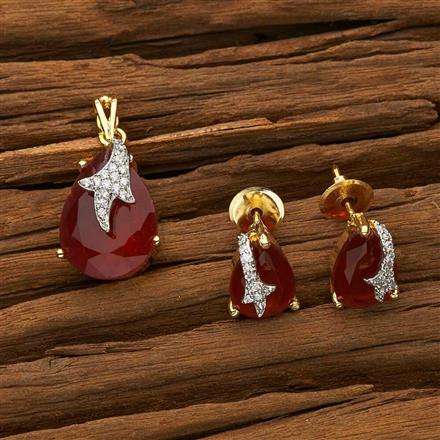 CZ Classic Pendant Set with 2 tone plating