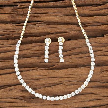 CZ Delicate Necklace with 2 tone plating