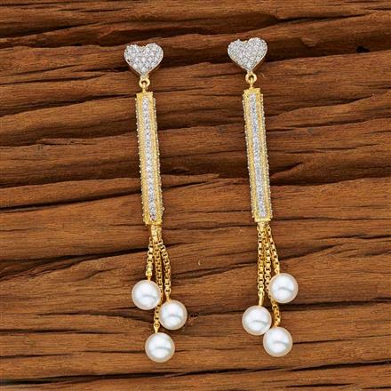 CZ Classic Earring with 2 tone plating