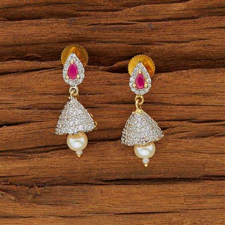 American Diamond Jhumki with 2 tone plating