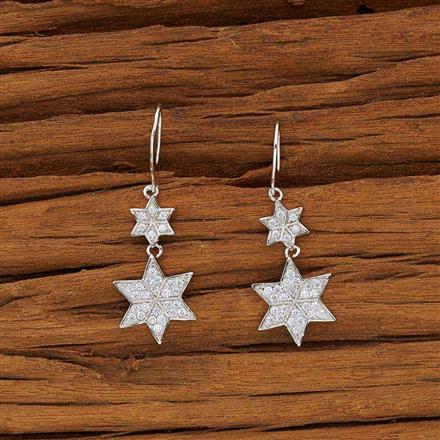 CZ Short Earring with rhodium plating