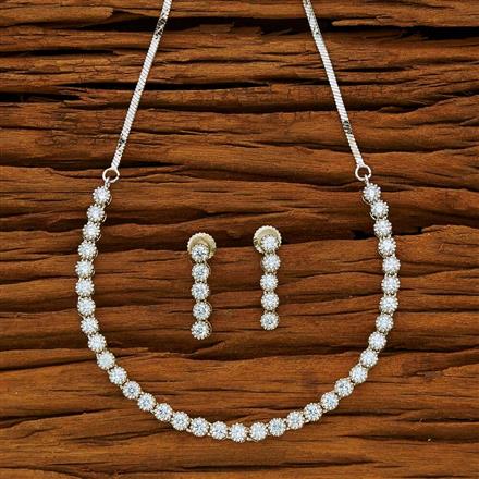 CZ Delicate Necklace with rhodium plating