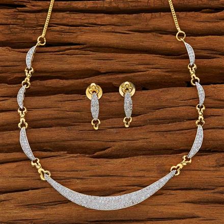 CZ Delicate Necklace with 2 tone plating