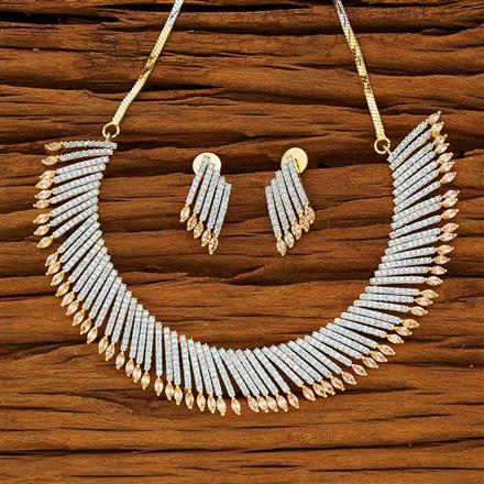 CZ Classic Necklace with 2 tone plating