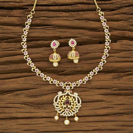 CZ Classic Necklace with gold plating