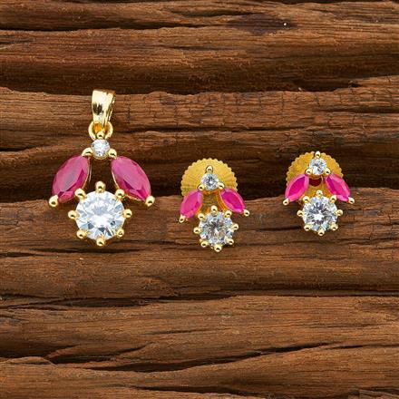CZ Delicate Pendant Set with gold plating