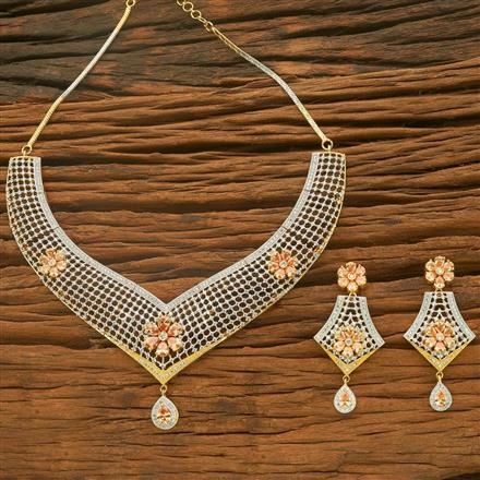 CZ Classic Necklace with 2 tone plating