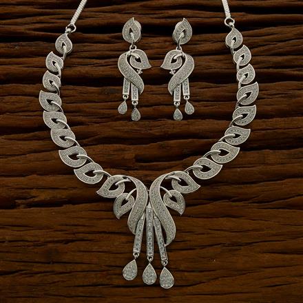 CZ Classic Necklace with rhodium plating