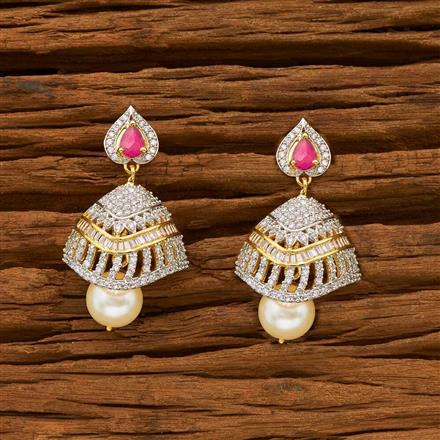 American Diamond Jhumki with 2 tone plating