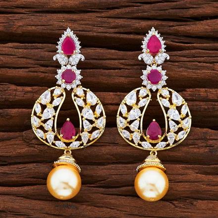 CZ Classic Earring with 2 tone plating