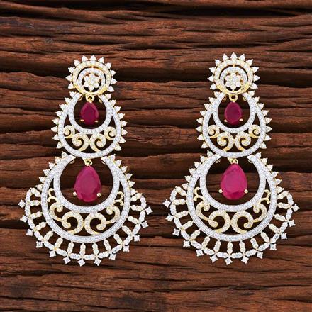 CZ Classic Earring with 2 tone plating
