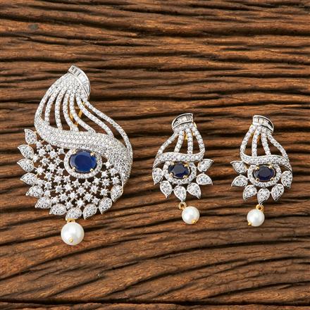 CZ Classic Pendant Set with 2 tone plating