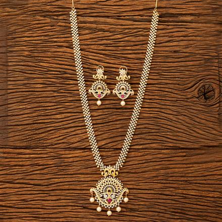 CZ Long Necklace with gold plating
