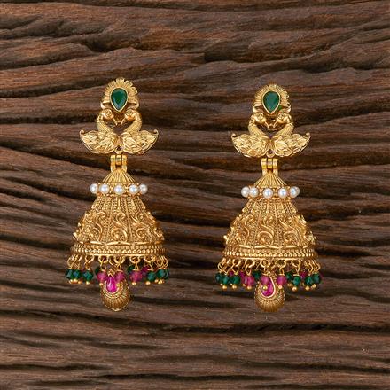 Antique Peacock Earring With Gold Plating