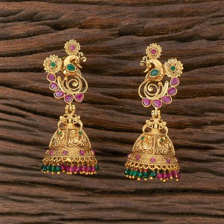 Antique Peacock Earring With Gold Plating
