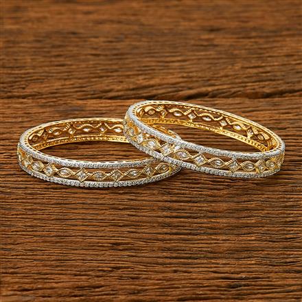 CZ Classic Bangles with 2 tone plating