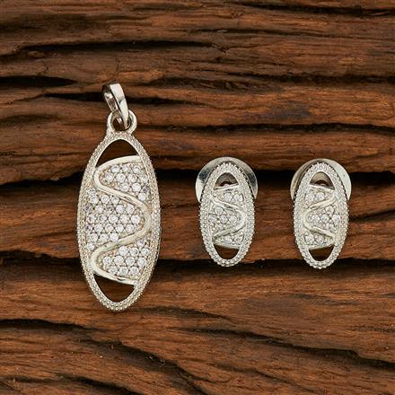 CZ Delicate Pendant set with rhodium plating