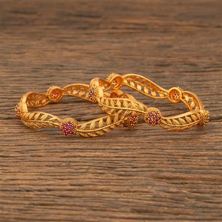 Antique Classic Bangles With Matte Gold Plating