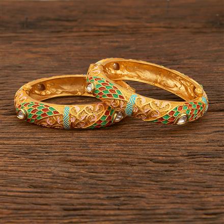 Antique Openable Bangles With Matte Gold Plating