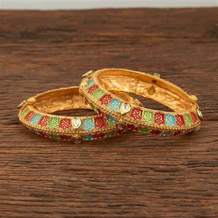 Antique Openable Bangles With Matte Gold Plating