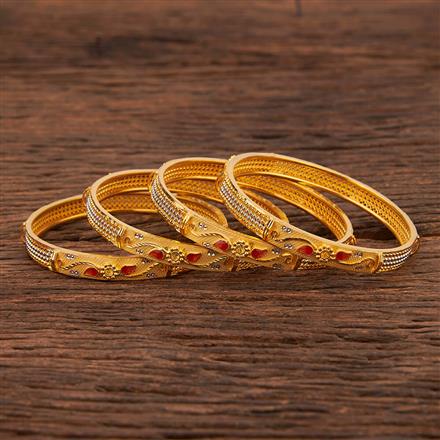 Antique Delicate Bangles With 2 Tone Plating