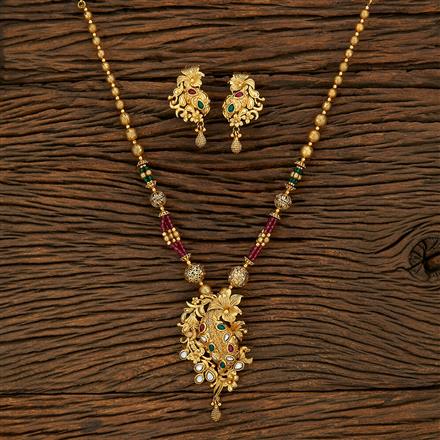 Antique Mala Pendant Set With Gold Plating