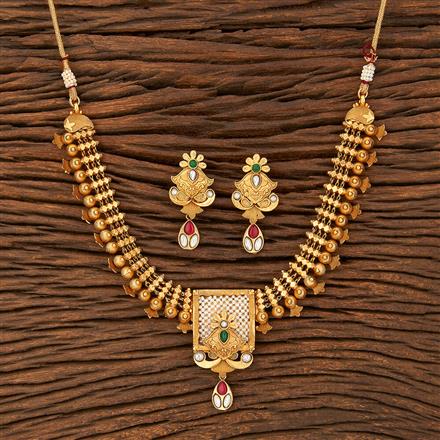 Antique Classic Necklace With Matte Gold Plating