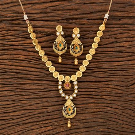 Antique Classic Necklace With Matte Gold Plating