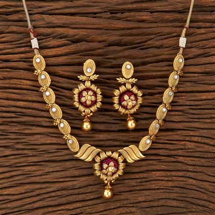 Antique Classic Necklace With Matte Gold Plating