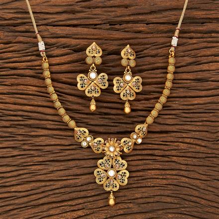Antique Classic Necklace With Matte Gold Plating