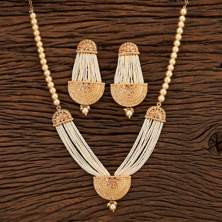 Antique Mala Pendant Set With Gold Plating
