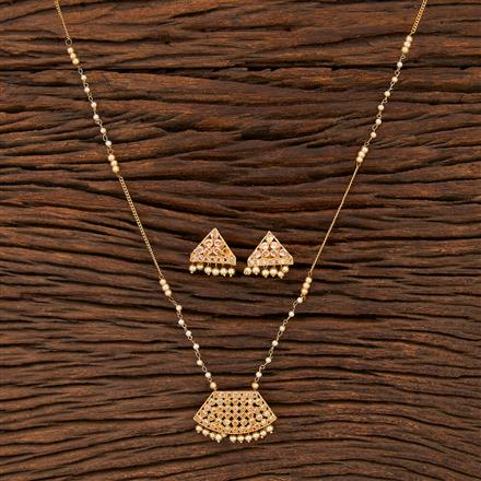 Antique Mala Pendant Set With Gold Plating