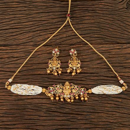 Antique Moti Necklace With Gold Plating