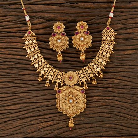 Antique Choker With Matte Gold Plating