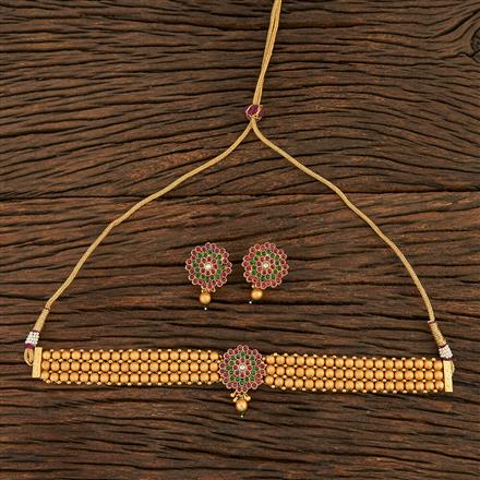 Antique Choker With Matte Gold Plating