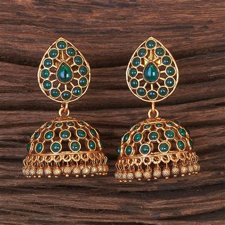 Antique Jhumki With Matte Gold Plating