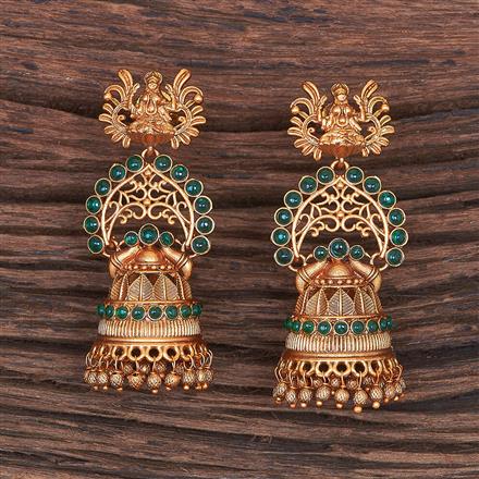 Antique Temple Earring With Matte Gold Plating