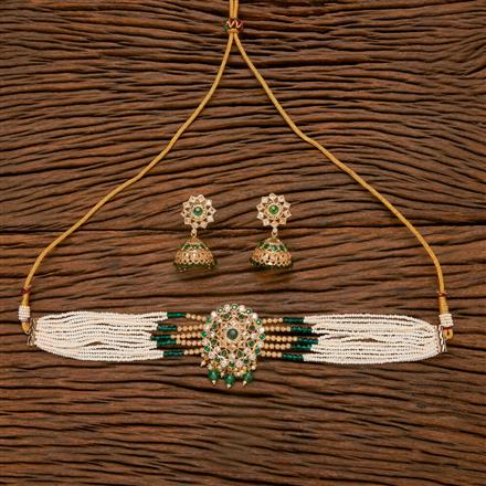 Antique Pearl Necklace With Gold Plating