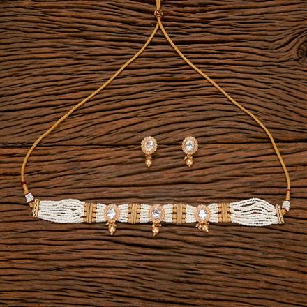 Antique Moti Necklace With Gold Plating