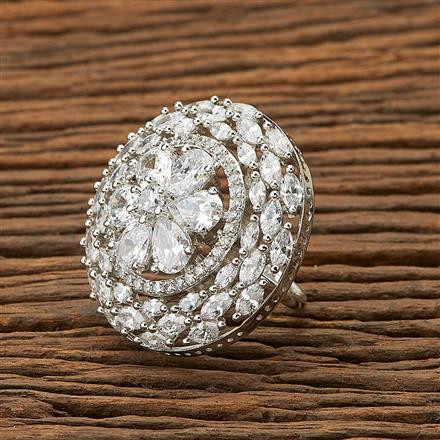 CZ Classic Ring with rhodium plating