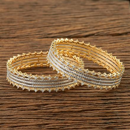 CZ Classic Bangles with 2 tone plating
