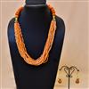 Western Orange Color Glass Seed Bead Necklace Set