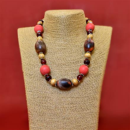 Western Multi Color Bead Wooden Necklace