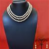 Western Glass Pearl 3 Line Bead Necklace Set