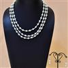Western Pearl Glass Beads 3 Line Necklace Set